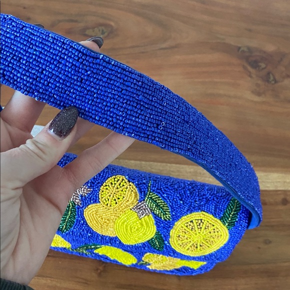 Viral America & Beyond beaded lemon bag w/ earring set Europe travel spring NWT - Picture 10 of 16